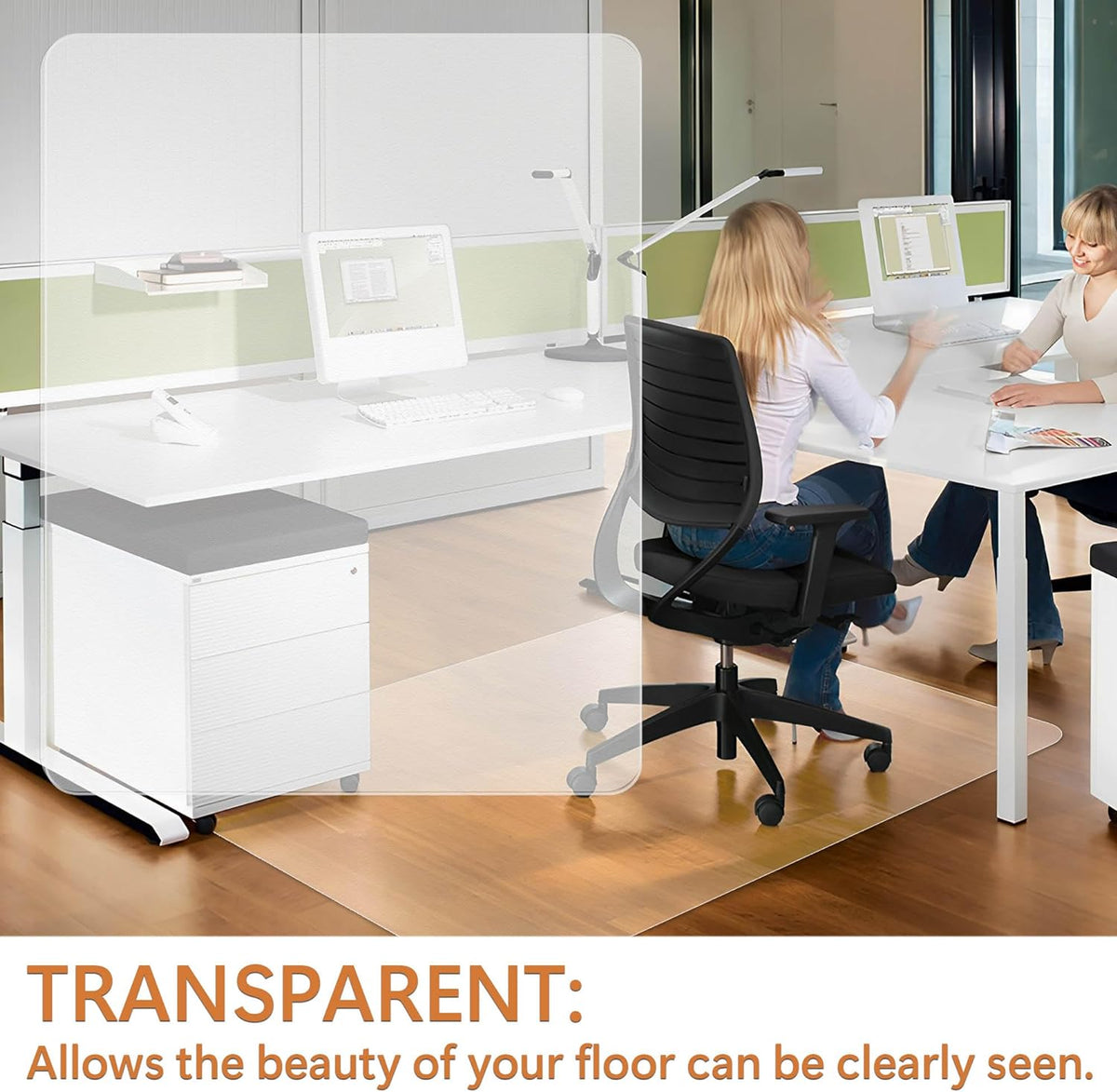 Office Chair Mat for Hardwood Floor- 44" x 58" Clear Desk Computer Chair Mat for Hard Wood/Tile