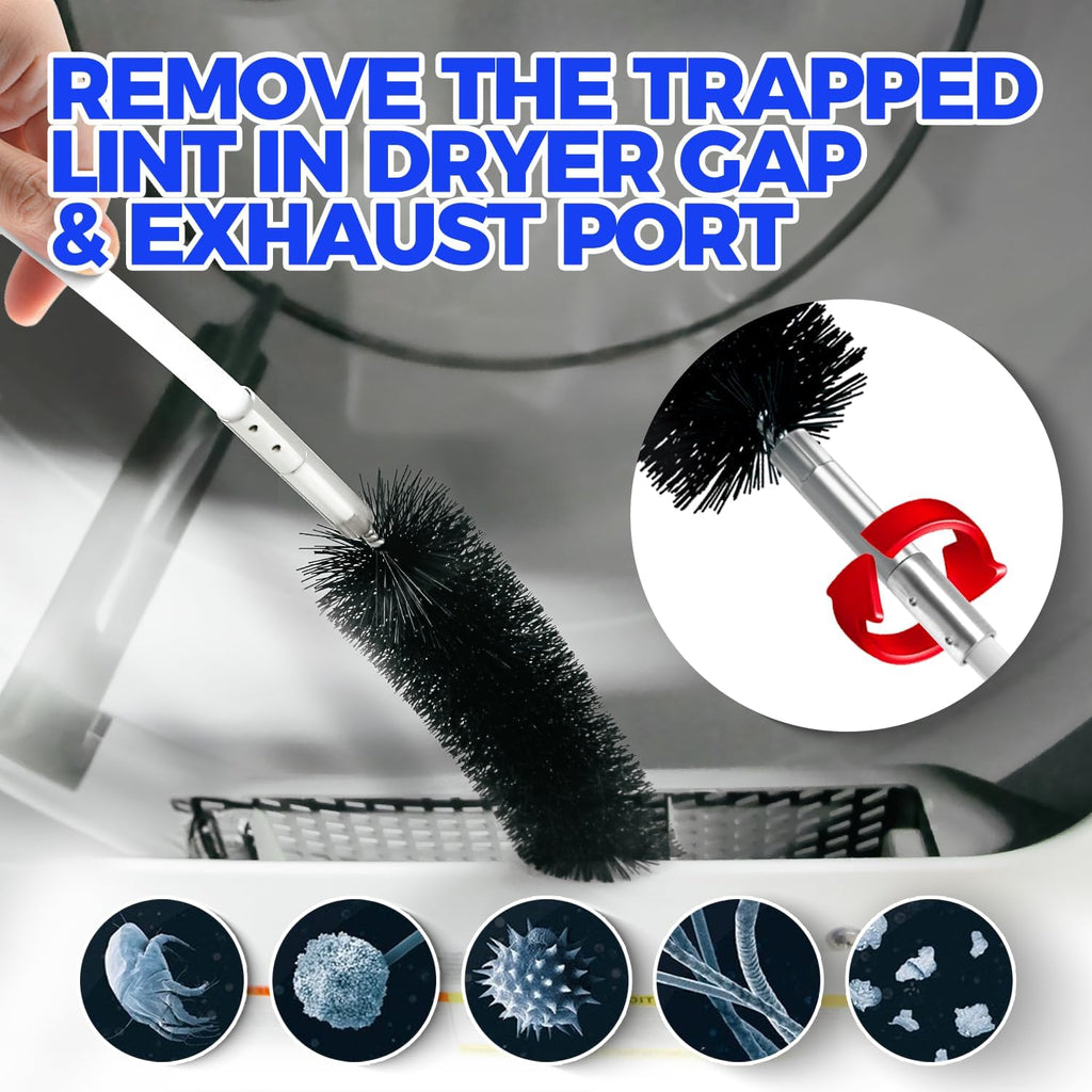 Holikme 16 Feet Dryer Vent Cleaner Kit, Lint Remover,Fireplace Chimney Brushes, Extends Up to 16