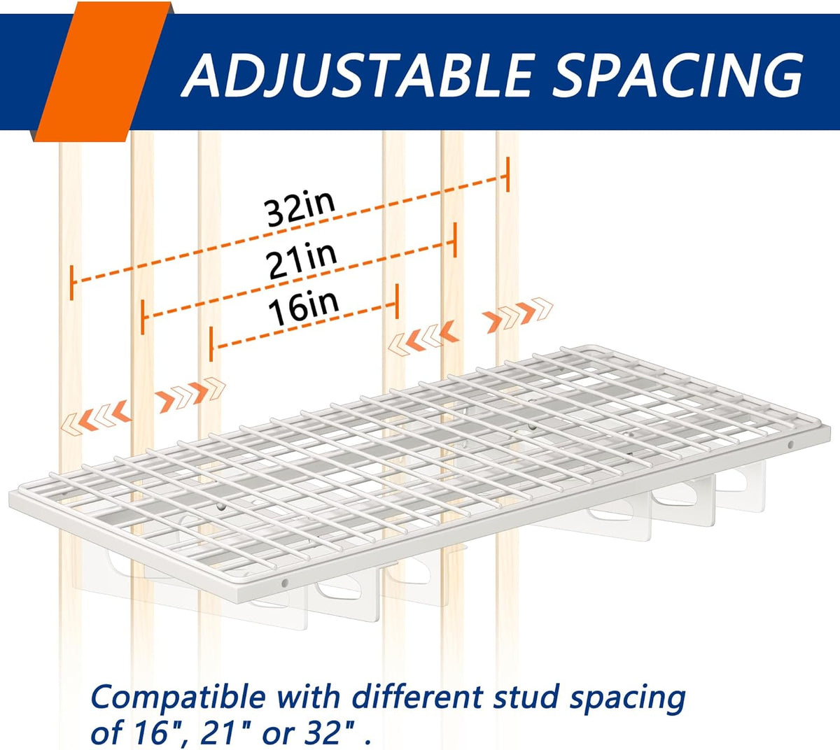 2-Pack 1.5x3FT Garage Shelving 17.7-inch-by-35.8-inch Wall Shelf Garage Storage Rack Wall Mounted