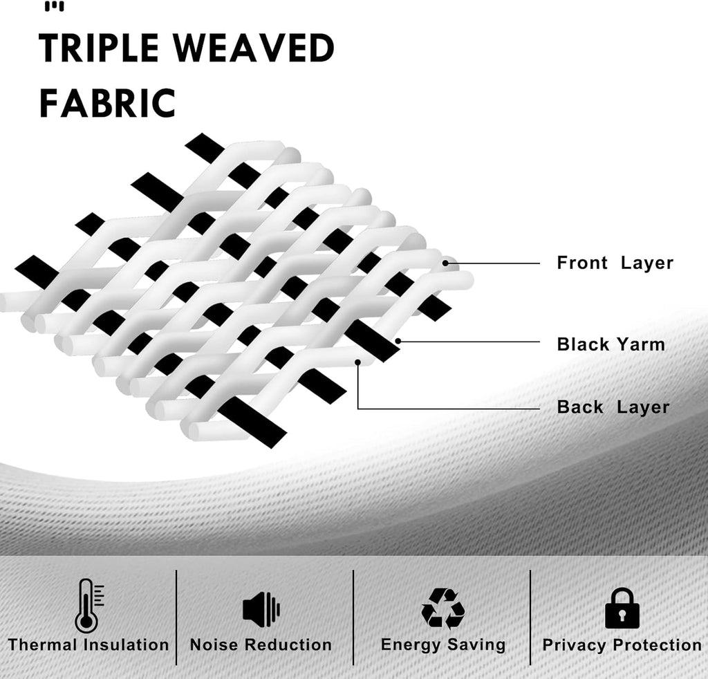 DWCN Blackout Curtains for Living Room Thermal Insulated, Energy Saving & Noise Reducing Bedroom