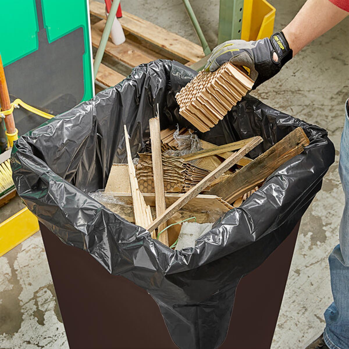 Contractor Heavy Duty Trash Bags 55 Gallon | 52 Count | 2 MIL | 36" X 56" | Large Black Flap Tie