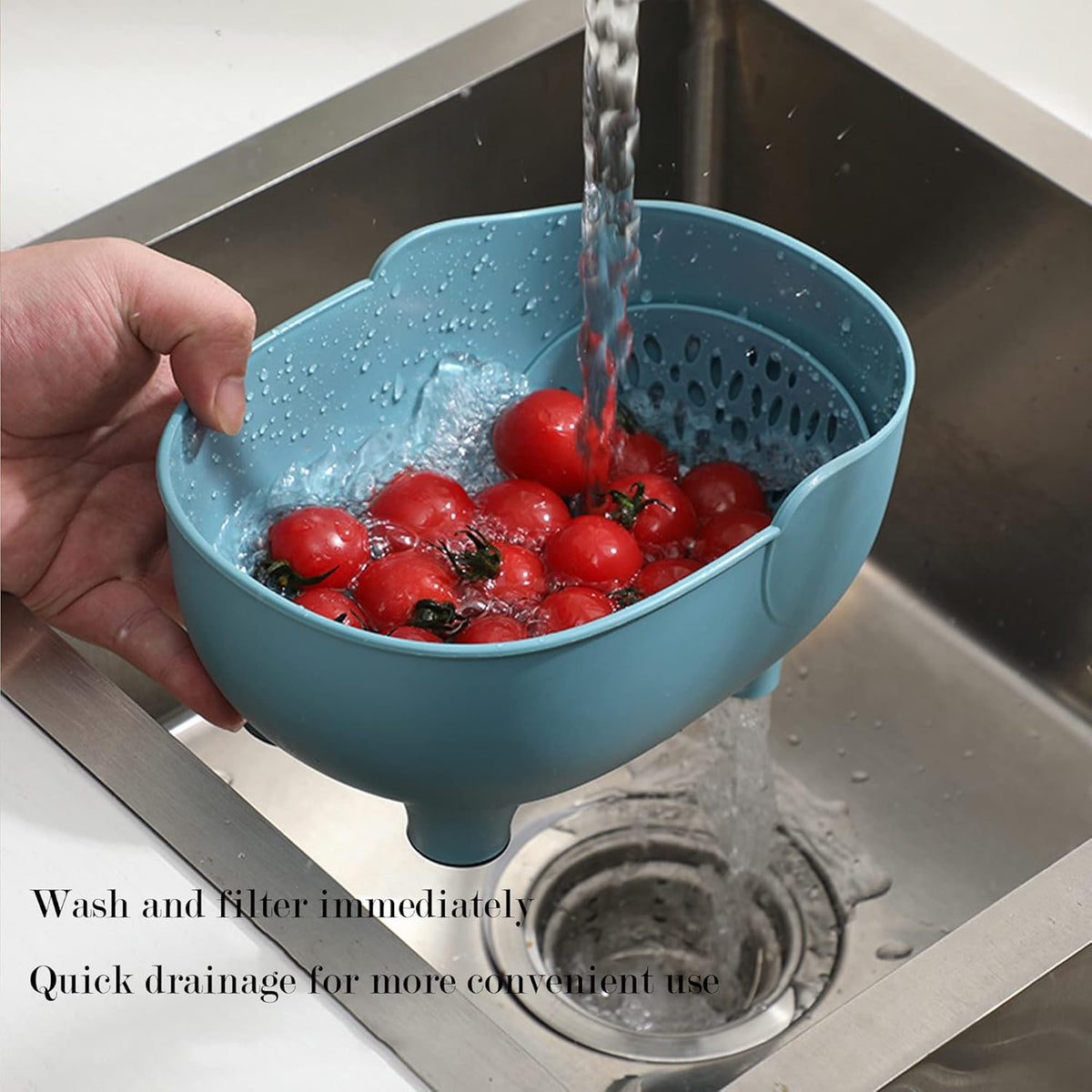 2PCS Vegetables Washing Basket Elephant Drainage Basket Fruit Basket for Draining Pasta Noodles