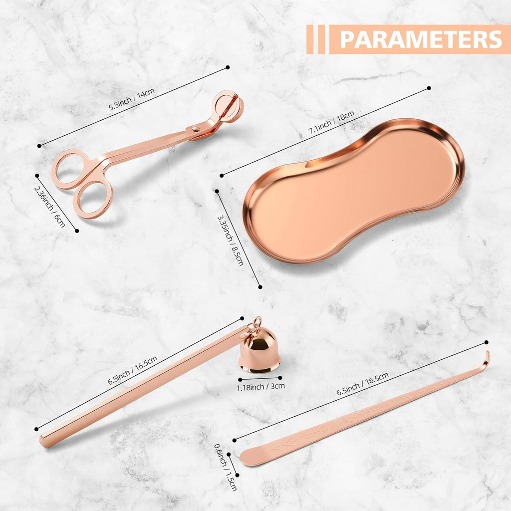 PATOISE 4 in 1 Candle Accessory Set, Candle Wick Trimmer Cutter Mini, Candle Snuffer, Candle Wick