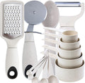 Beille 14pc Wheat Straw Kitchen Utensil Set Peeler Cutter Grater Spoons and Cups