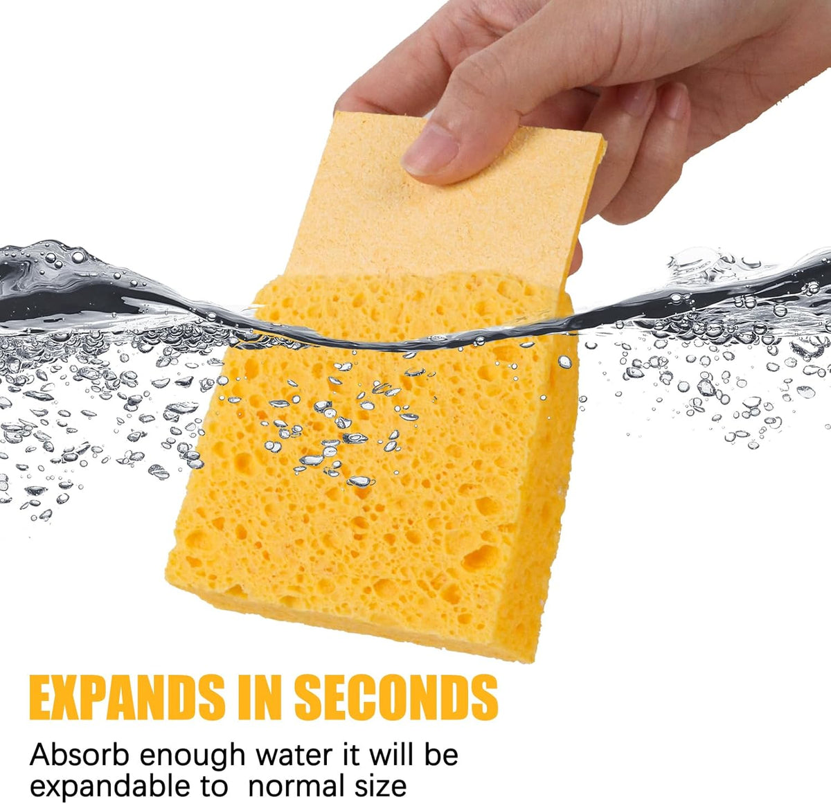 Kitchen Sponges, 12-Count Cellulose Sponges, Durable Dish Sponge for Cleaning, Cleaning Scrub