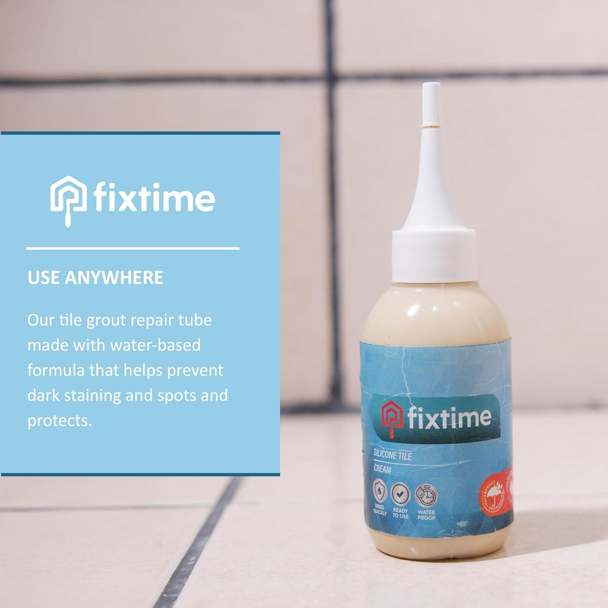 Grout Filler Repair Kit – Cream Beige Premixed Crack Filler for Floor Tiles – Fast Drying Grout
