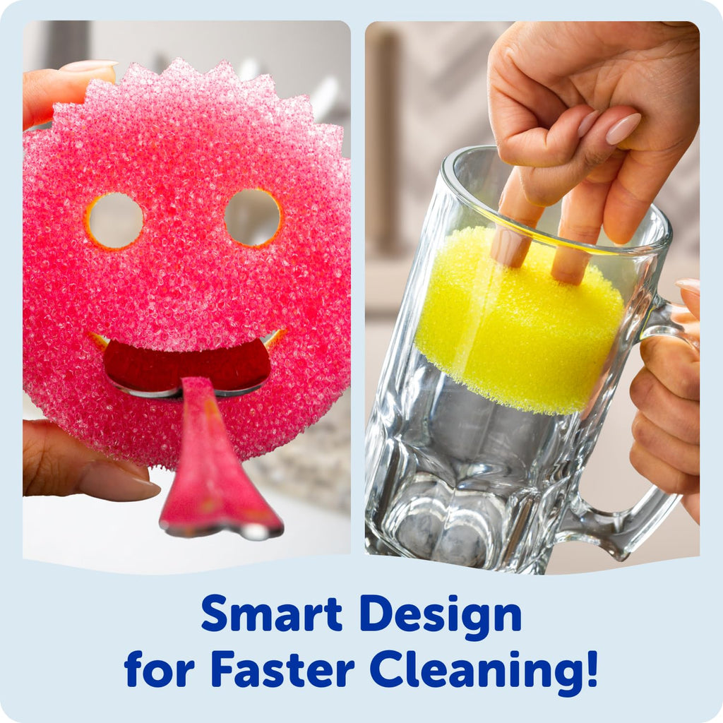 Scrub Mommy Kitchen Sponges - Dual-Sided Dish Sponges for Scrubbing - Non-Scratch Cleaning Sponges