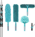 30 Foot High Reach Duster Kit with 6-24FT Extension Pole High Ceiling Dusting and Window Cleaning