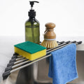 Tomorotec Foldable Stainless Steel Triangle Roll-Up Dish Drying Rack for Small Sink Corners