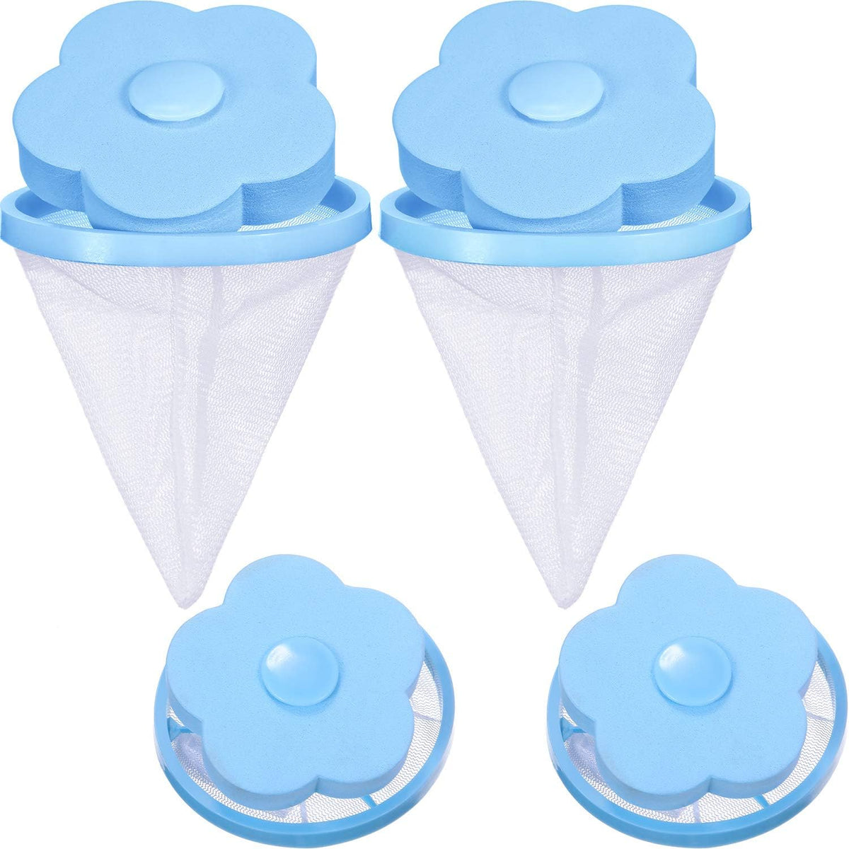 Hestya 4 Pieces Pet Hair Remover for Laundry, Lint Catcher for Washing Machine Laundry Hair Catcher