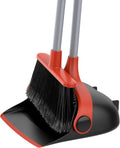 MR.SIGA Broom and Dustpan Set with Long Handle, Stand Upright Broom with Dustpan Combo for Floor