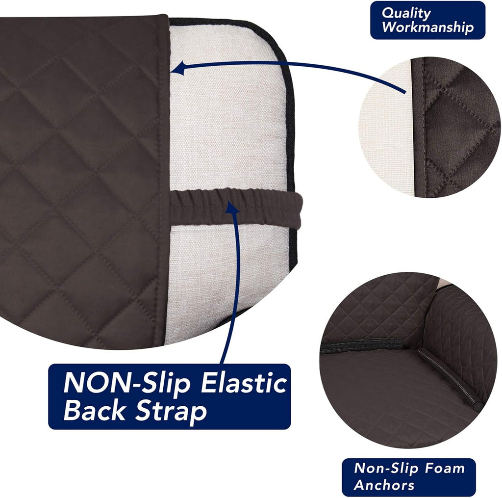 PureFit Reversible Quilted Sofa Cover, Water Resistant Slipcover Furniture Protector, Washable