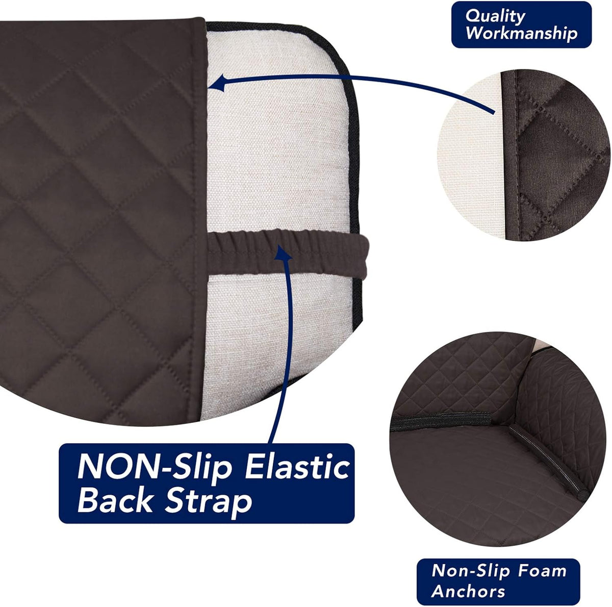 PureFit Reversible Quilted Sofa Cover, Water Resistant Slipcover Furniture Protector, Washable