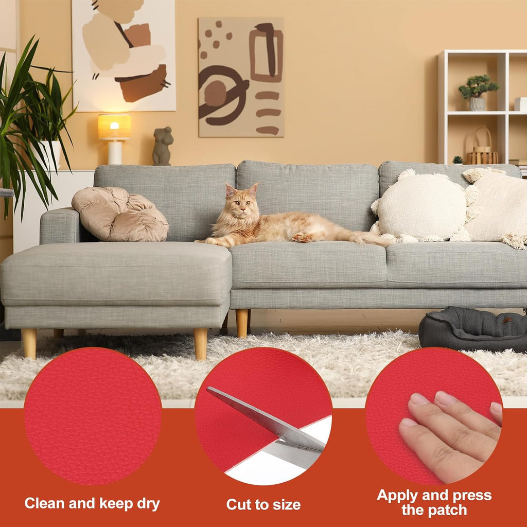 PATIKIL Leather Patches Tape for Furniture, 3.2 x 61 Inch Self Adhesive Vinyl Leather Repair Kit