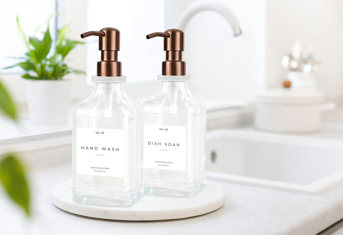 Emerson Essentials Soap Dispenser, Dish Soap Dispenser, Soap Bottle Bathroom Set, Farmhouse