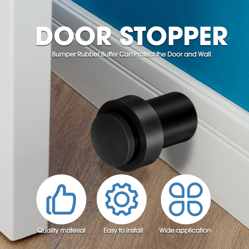 Chumia 6 Pcs Door Stopper Mounted Floor Stops Stainless Steel Cylindrical Stopper Modern Decorative