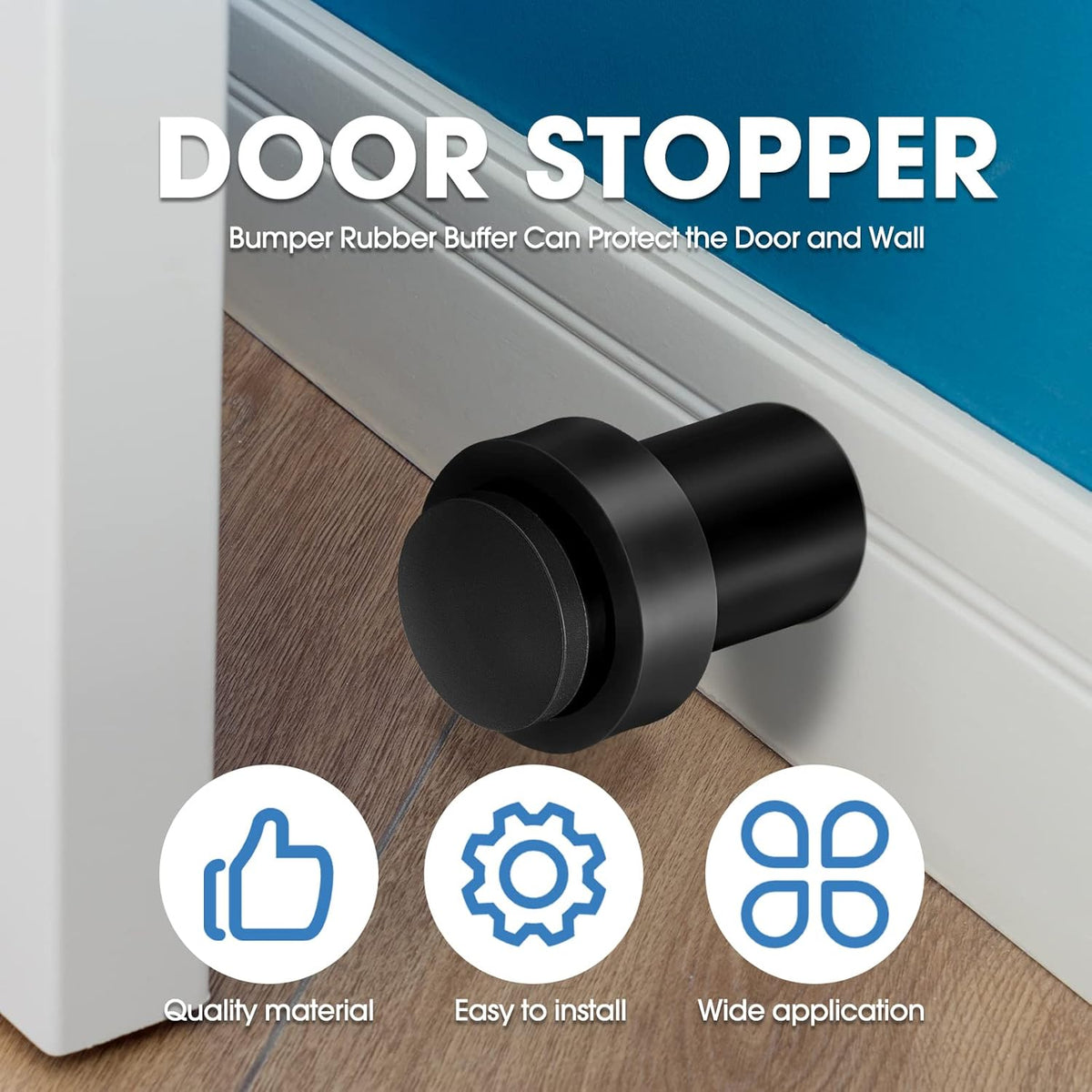Chumia 30 Pcs Door Stopper Mounted Floor Stops Stainless Steel Cylindrical Stopper Modern
