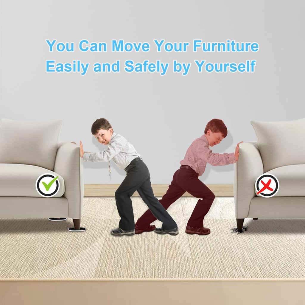 Upgrade Furniture Sliders, Furniture Sliders for Carpets, Oval Moving Pads with 8 PCS 5.8 * 4.3"