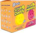 Scrub Daddy 4 Scrub Daddy Sponges & 4 Scrub Mommy Kitchen Sponges - Scratch-Free for Dishes &