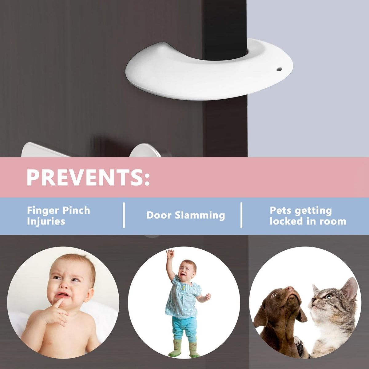 Door Pinch Guard and Door Slam Stopper, Durable Silicone Door Finger Pinch Guard, Prevents Finger