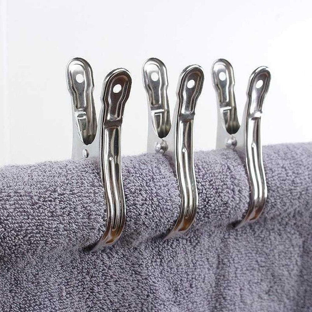 Metal ClothesPins,Row Cover Clips 20 Pack 3.5 Inch Stainless Steel Pool Towel Clips,Chair Clips for