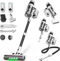 Cordless Vacuum Cleaner, 2 Batteries 110 Mins Runtime Vacuum Cleaners for Home, 550W 45KPA 15-in-1