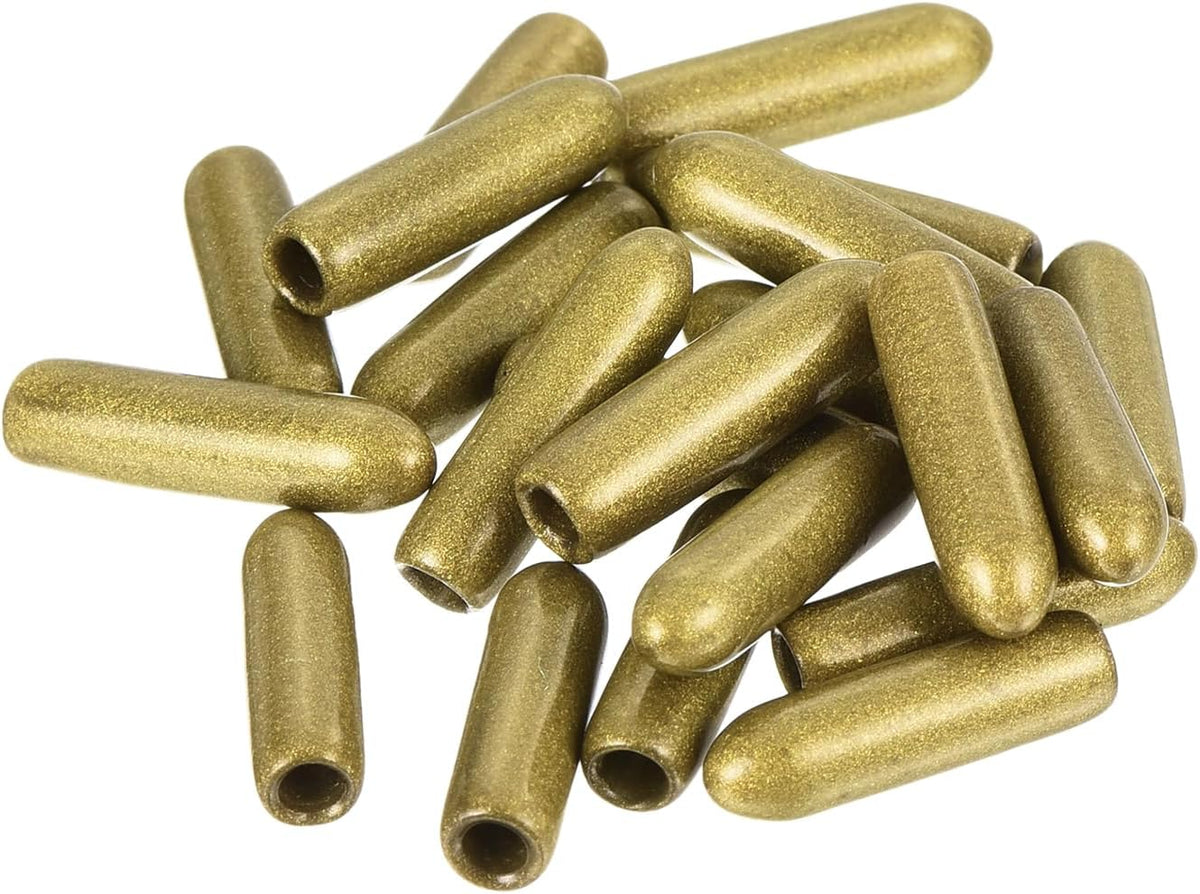 uxcell 20pcs Rubber End Caps 2.5mm ID Vinyl Round Tube Bolt Cap Cover Thread Protectors Gold