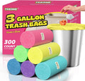 300 Count 3 Gallon Trash Bags - 12 Liter Colored Small Garbage Bags Unscented Wastebasket Liners