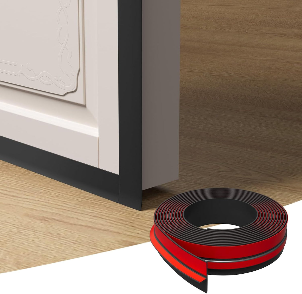 T-Shaped Door Draft Stopper, 1.37 in x 20 Ft Silicone Seal Strip for Windows Gaps, Weather