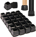 Square Chair Leg Floor Protectors Large 24Pcs,Silicone Chair Leg Protectors for Hardwood