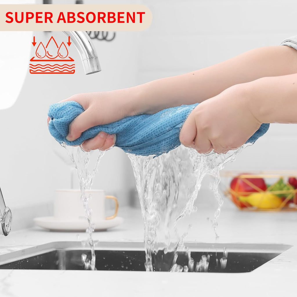Homaxy 100% Cotton Waffle Weave Kitchen Dish Towels, Ultra Soft Absorbent Quick Drying Cleaning