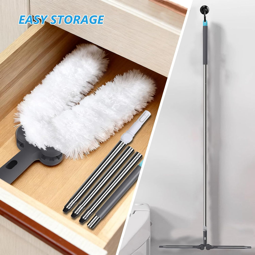 Masthome Microfiber Duster,Microfiber Feather Dusters with Adjustable Angle Head, Adjustable Cobweb