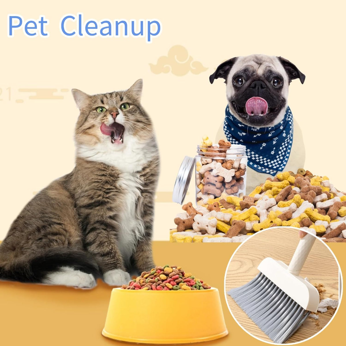 Mini Broom and Dustpan Set - Compact Cleaning Kit for Home, Car, Camping, Pet Hair, Small Spaces &