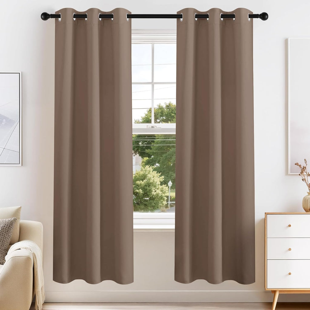 PONY DANCE Blackout Curtains for Bedroom 72 Inch Length 2 Panels Set, Privacy Thermal Insulated