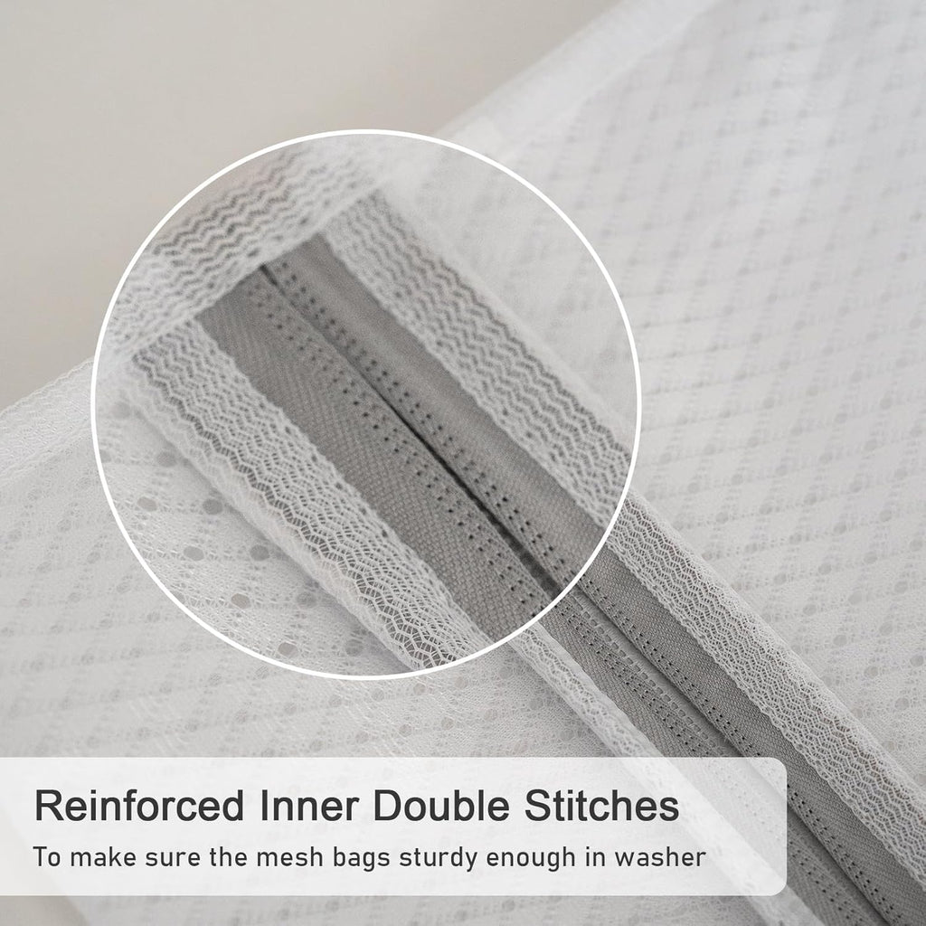 Polecasa 3Pcs 12 x 16 Inches Extra Durable 125g Diamond Mesh Laundry Bags with Sturdy Zipper for
