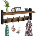 Homode Wall Hooks with Shelf, Wood Coat Rack with Shelf Wall-Mounted, Entryway Hanging Shelves with