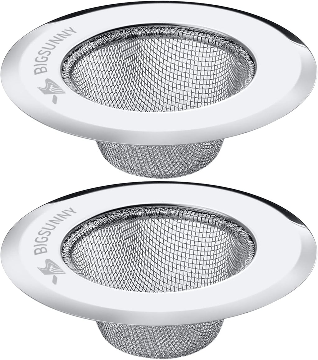 Mesh Sink Strainer Set of 2, MSY BIGSUNNY Stainless Steel Kitchen Sink Strainer Kitchen Drain