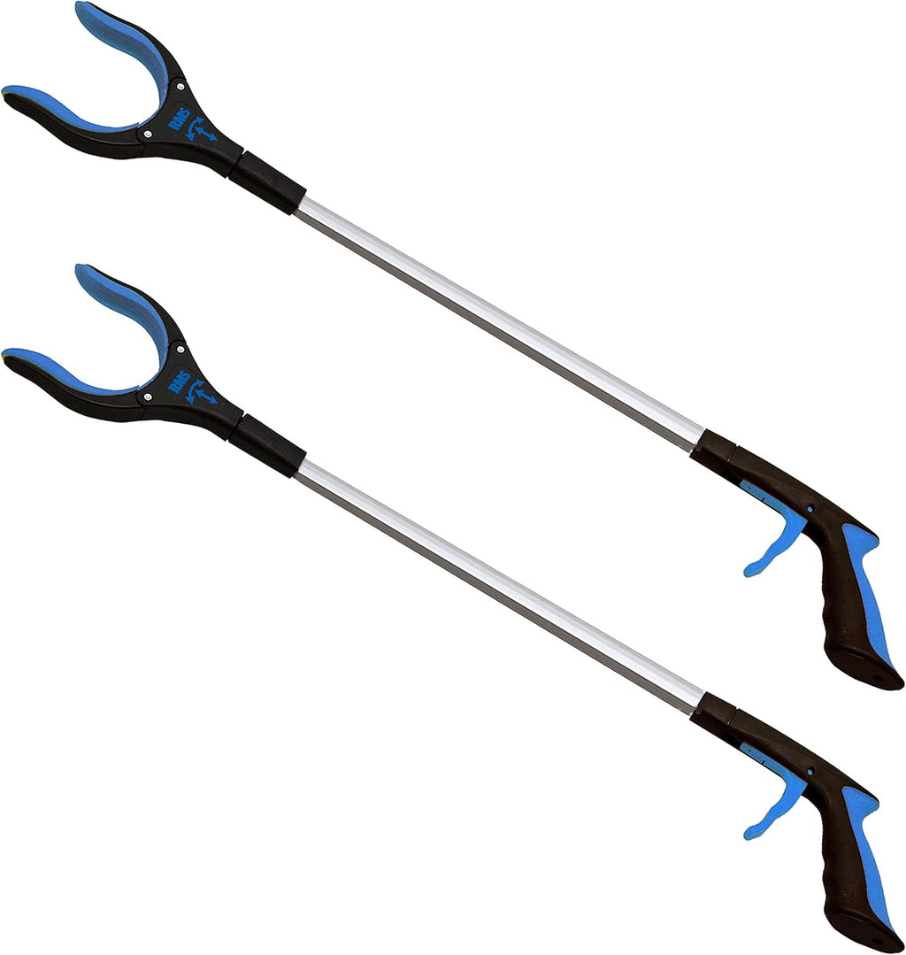 RMS 2-Pack 32 Inch Extra Long Grabber Reacher with Rotating Jaw - Mobility Aid Reaching Assist Tool