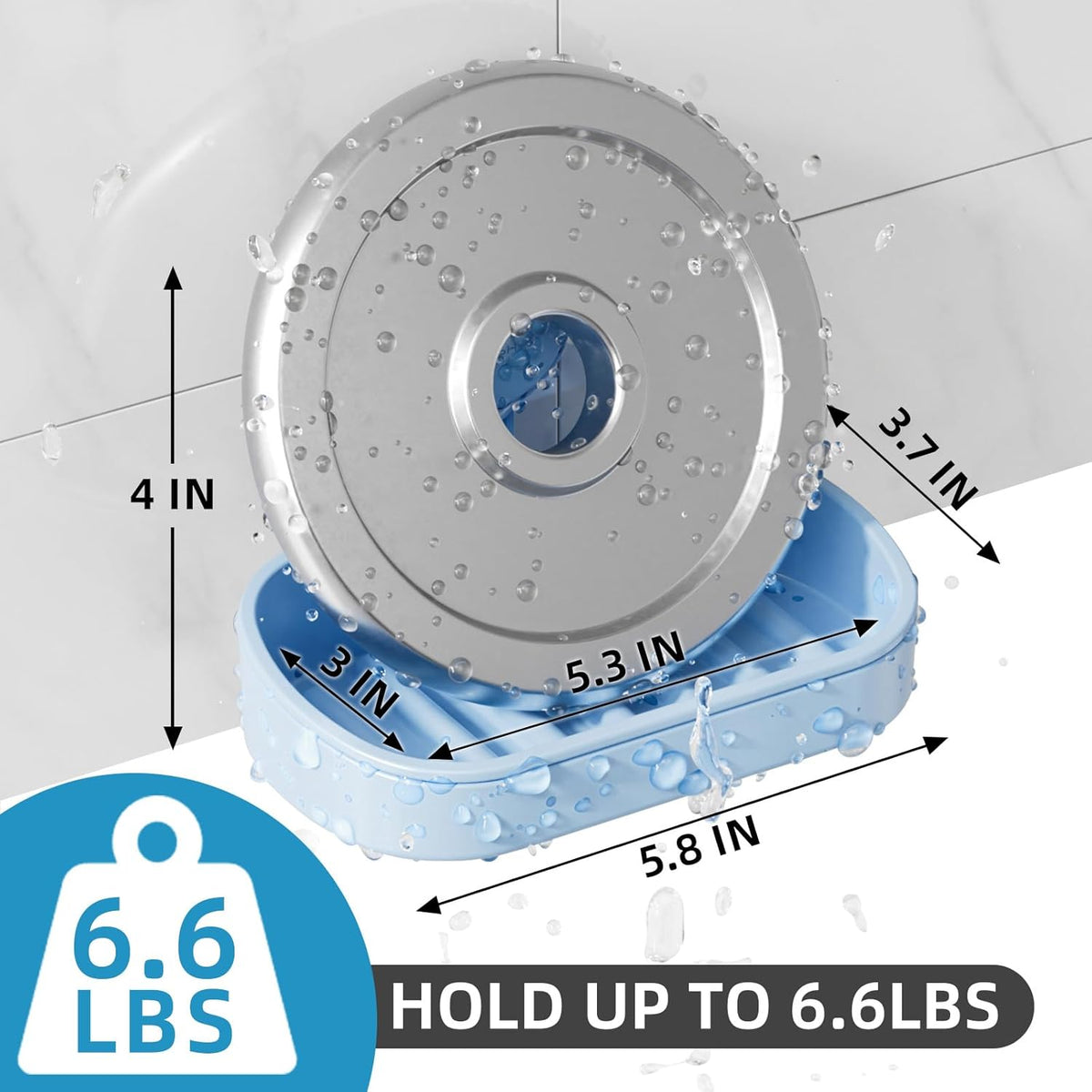 LEVERLOC Soap Dish Holder for Shower Suction Cup Wall Mounted Self Draining NO-Drilling Removable