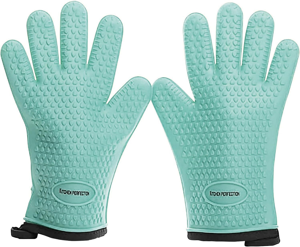 KITCHEN PERFECTION S Silicone Smoker Oven Gloves -Extreme Heat Resistant BBQ Gloves -Handle Hot
