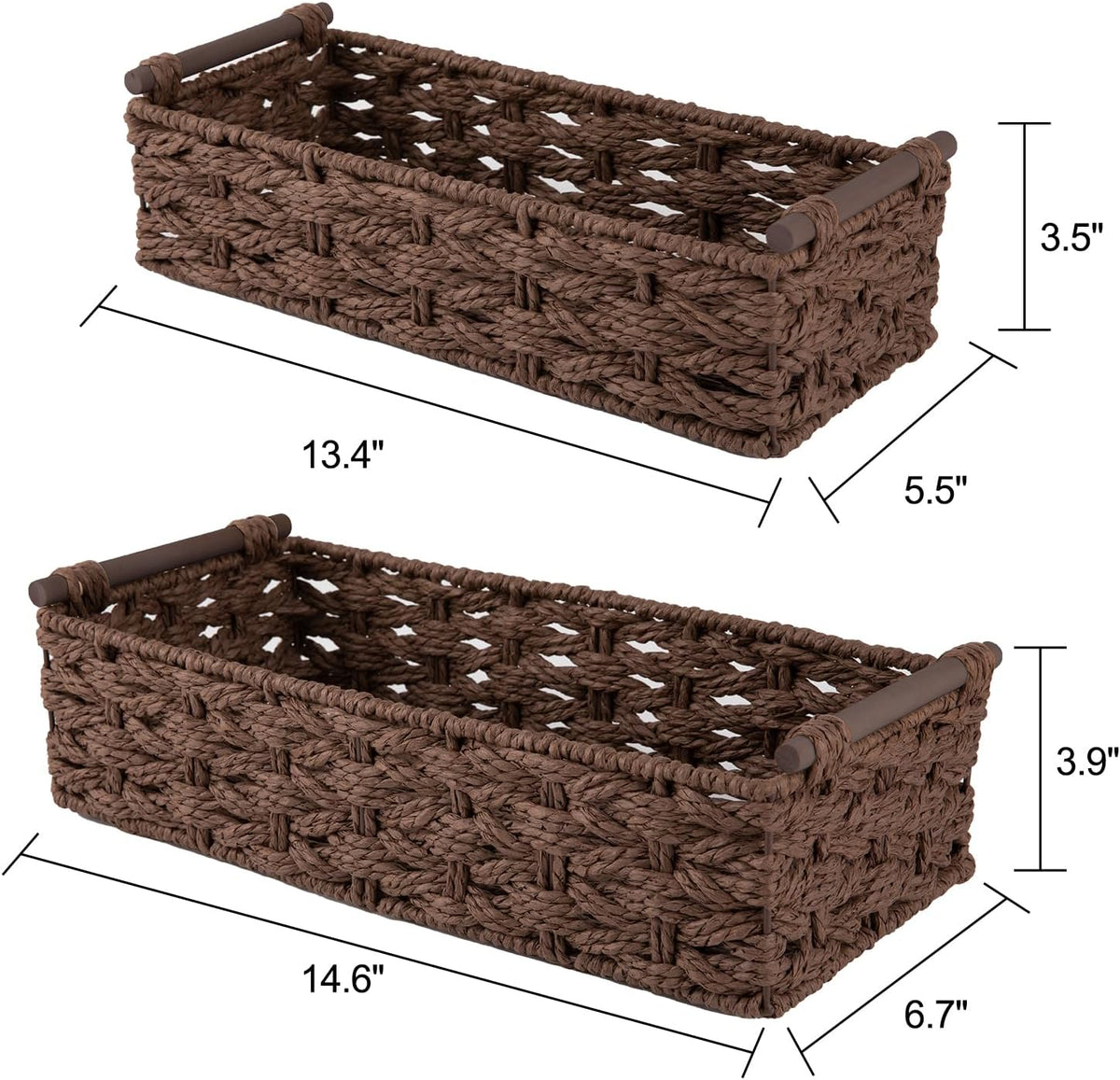 OIAHOMY Toilet Paper Baskets Handmade Paper Rope Decorative Wicker Storage Tank Shelf Cabinet
