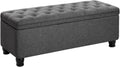 SONGMICS Storage Ottoman, Storage Bench, Tufted Entryway Bedroom Bench, 17.7 x 46.5 x 17.7 Inches