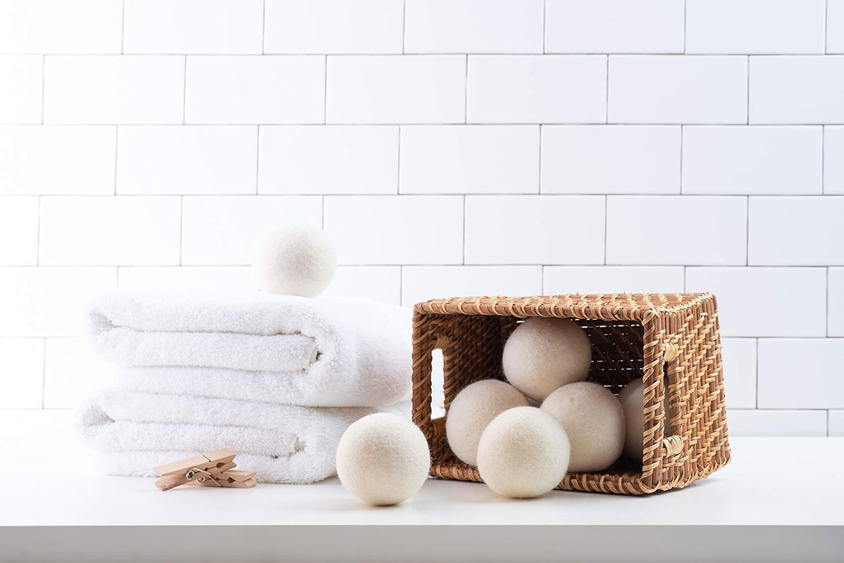 Woolzies Wool Dryer Balls Organic: Our Big Wool Spheres are the Best fabric softener | 6-Pack XL
