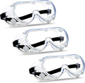 Super More 3PCS Anti-Fog Protective Safety Goggles Clear Lens Wide-Vision Adjustable Chemical