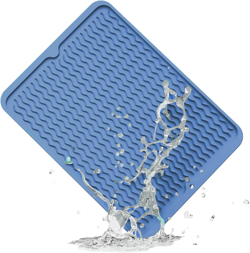 ZLR Silicone Dish Drying Mat for Kitchen Counter, Eco-Friendly Fast Dry Dish Mat, Easy Clean Multi