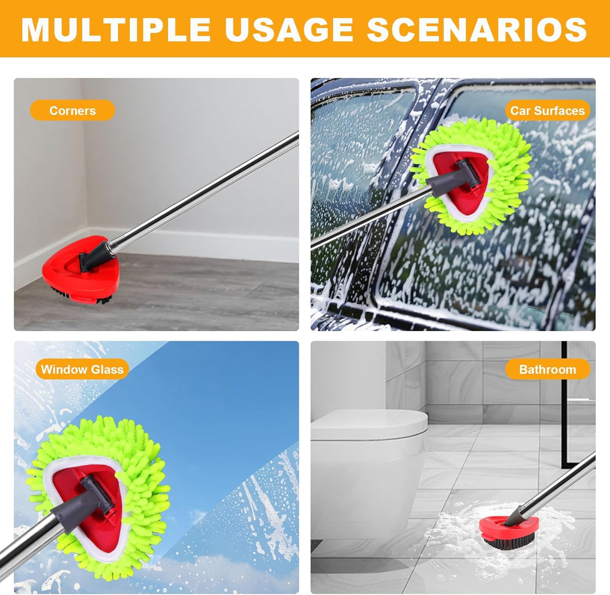 Mop Heads Replacements for OCedar RinseClean 2 Tank Spin Mop System, Mop Replace Head with 2