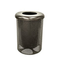 COATEDOUTDOORFURNITURE 32-Gallon Heavy-Duty Punched Steel Round Trash Receptacle, Commercial