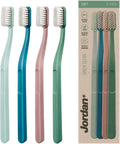 Jordan Green Clean Manual Toothbrush - Sustainable, Scandinavian Design, Soft Bristles, Mixed