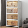 Extra Large Stackable Storage Bins with Lids & Wheels & Door, 660QT-165QT/41GAL*4Pack Foldable