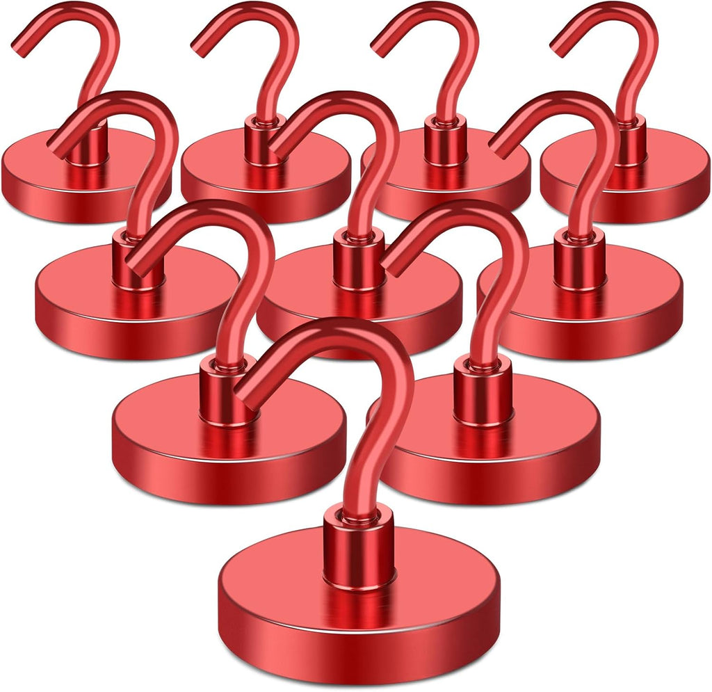 MIKEDE Magnetic Hooks Heavy Duty, 150LB Strong Magnet with Hook for Fridge, Super Neodymium